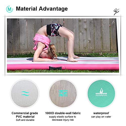 Ibigbean Tumble Track Inflatable Gym Mats-Red Side(27'L X 5.9'W X 4''H) #TOP1