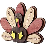 HH Family Turkey Decorations, Thanksgiving Table DΓ©cor, Wood Indoor Tabletop Turkey Decor (Sitting Turkey)