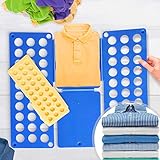 [page_title]-Jago XXL Wäsche Faltbrett 2er Set - in Blau (B/H: 70x59cm) und Gelb (B/H: 50x40cm) - Wäschefalter, Haushaltshelfer, Falthilfe, Hemdenfalter - für Shirt, Hemden, Hosen, Pullis, Kleidung