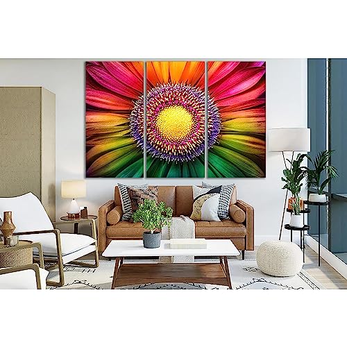 Impression sur toile ZELLART Flower №SL718 multicolore prête à accrocher en 115x75 cm