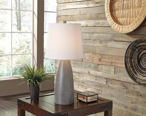 Signature Design by Ashley Shavontae Modern Table Lamp, 2 Count Lamps, 27.5", Gray by Signature Design by Ashley - Image 2