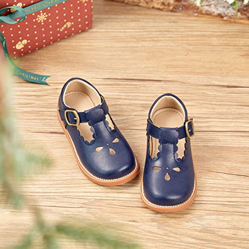 Image of GINFIVE Toddler Girls Dress Shoes Little Kids Flats School Mary Janes Shoes