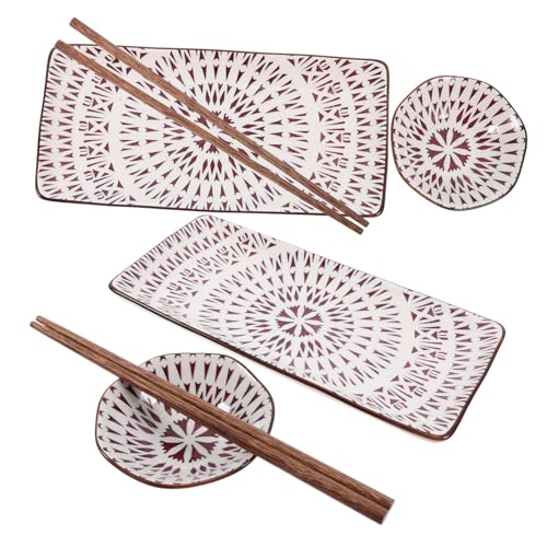 Juego de 2 platos de cerámica para sushi