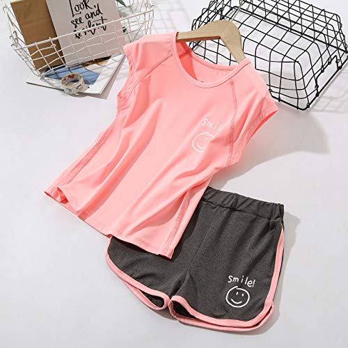 Image of Girls Short Sets with Athletic Shorts and Workout Tops Quick Dry Athletic Clothing Sets 6-13 Years