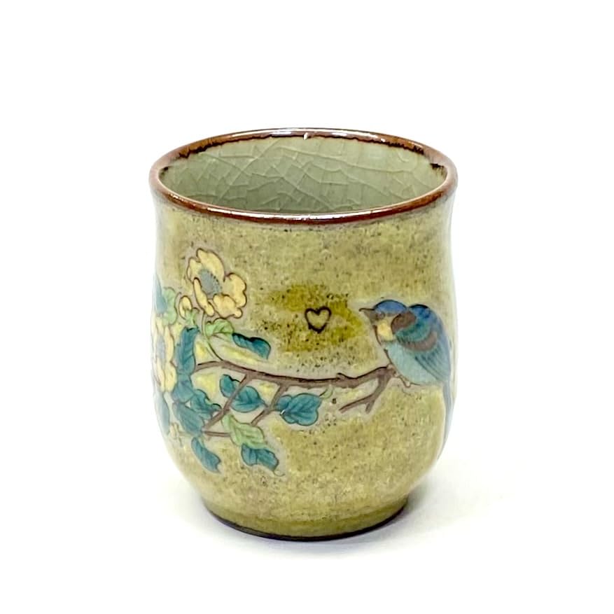 ??? Kutani Hyakkaen small teacup single item kinshibai ni tori feat.decorated base