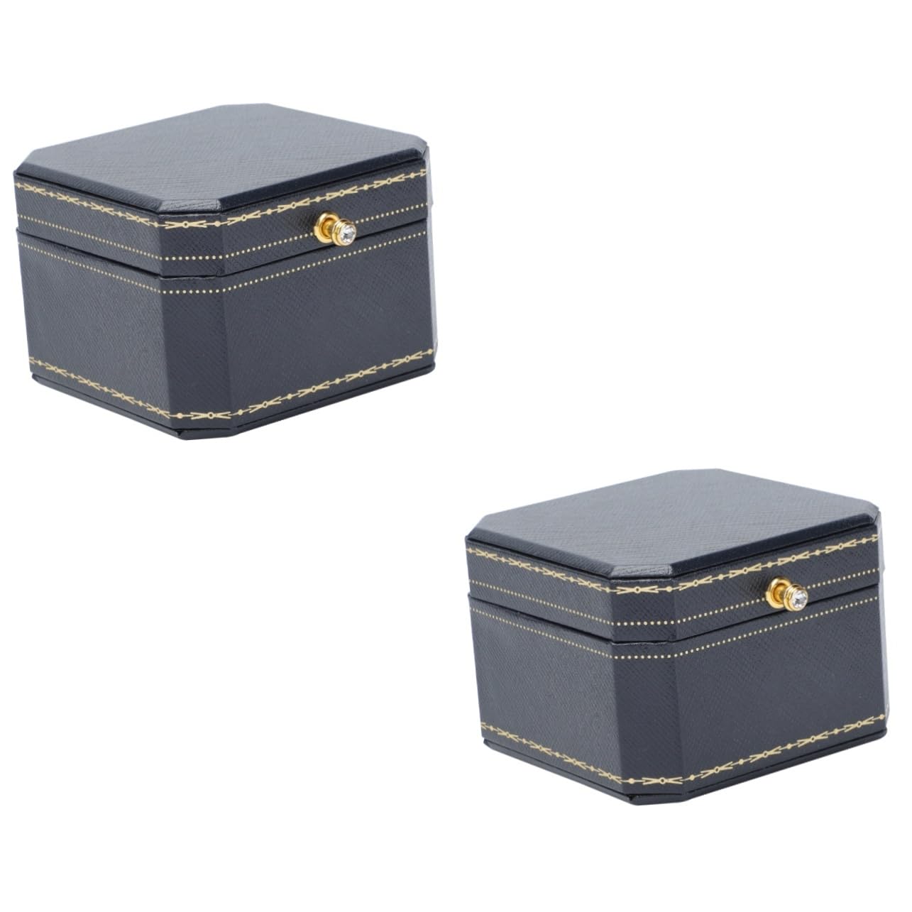 Boîte à bijoux européenne pour anneau de mariage et écrin de présentation bleue
