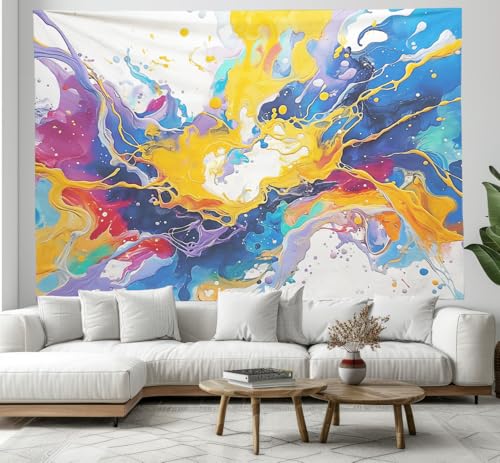 Tapisseries de Chambre Aquarelle Gribouillage 3D pour une Ambiance Artistique