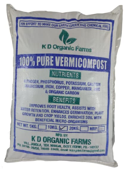 K D Organic Farms 100% Pure Organic Vermicompost 10 Kg Pack For All Plants & Vegetables, Powder (B0BFP369K6) Amazon Price History, Amazon Price Tracker