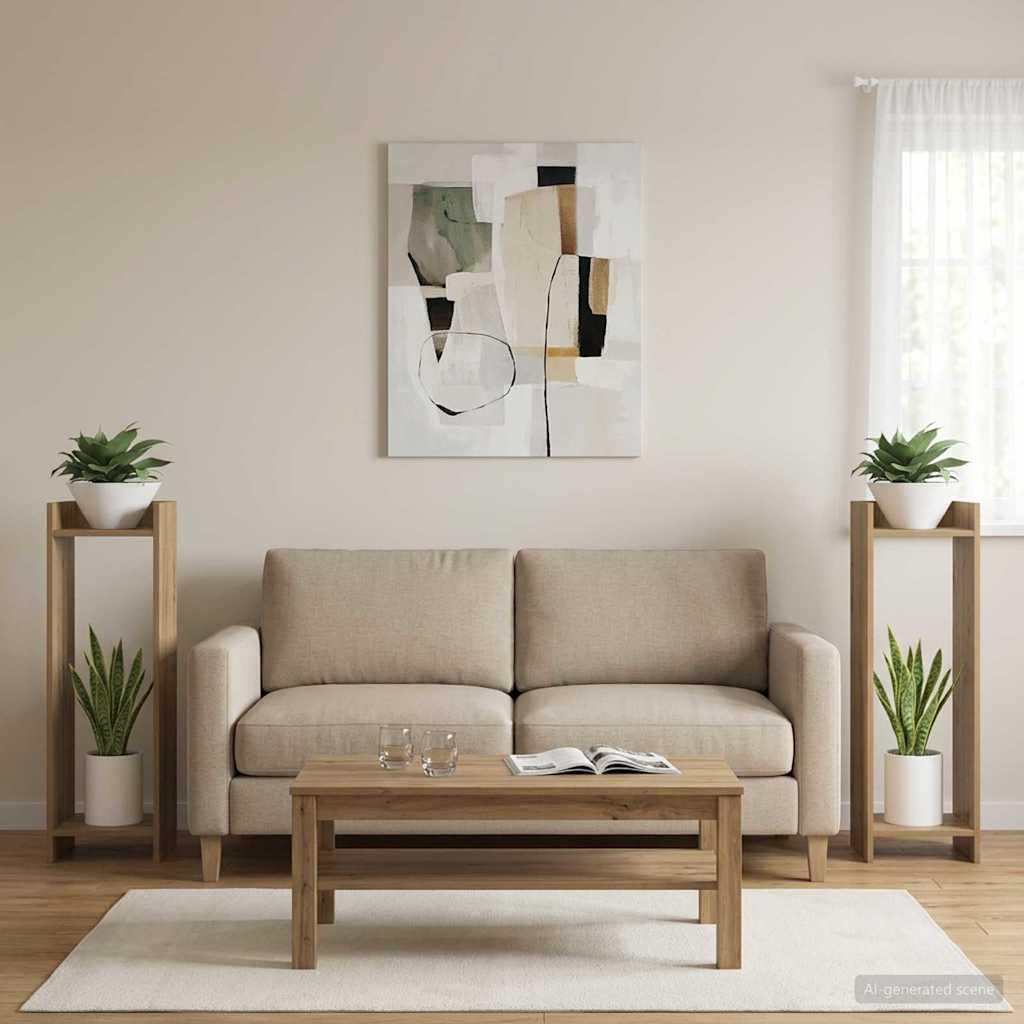 Stojak na rośliny 2 szt. dąb Artisan 30 x 30 x 100 cm