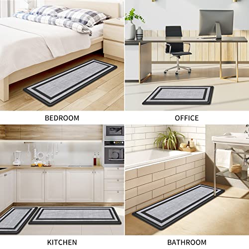 Mattitude Kitchen Mat [2 Pcs] Cushioned Anti-Fatigue Kitchen Rugs Non-Skid Waterproof Kitchen Mats And Rugs Ergonomic Comfort Standing Mat For Kitchen, Floor, Office, Sink, Laundry, Black And Gray #TOP6