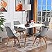 H.J WeDoo Zestaw stołu kuchennego, stół do jadalni z 4 dębowymi krzesłami do jadalni, kuchni, salonu, biały stół do jadalni i szare krzesła