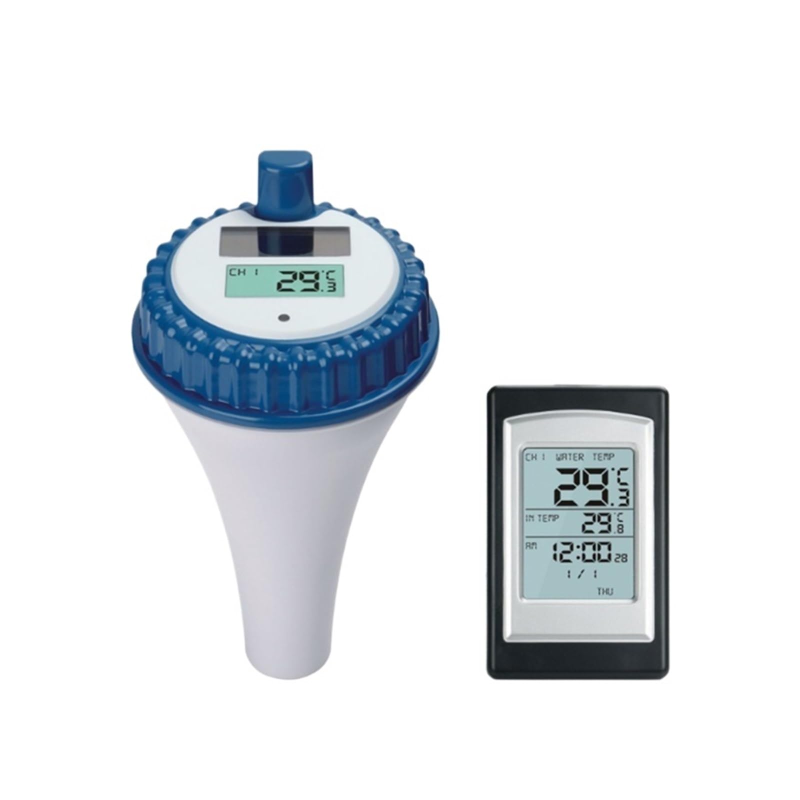 Bezprzewodowy Wodoodporny Pływający Termometr Basenowy Zasilany Energią Słoneczną, Basen SPA, Cyfrowy Miernik Temperatury LCD, Podświetlany Czujnik -40C łAtwy W UżYciu