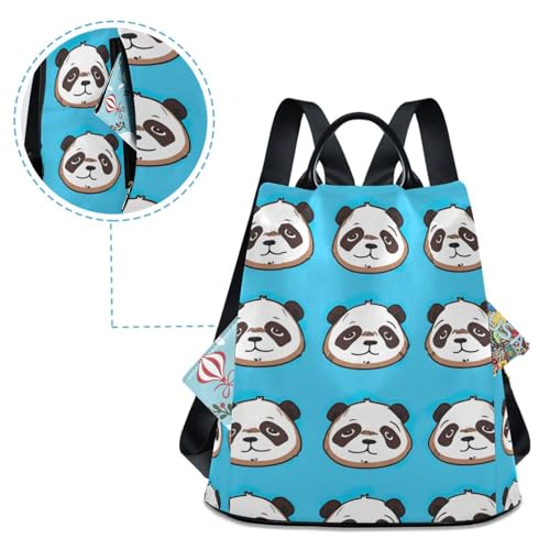 Mochila antirrobo azul para evitar hurtos en el transporte con pompón 4