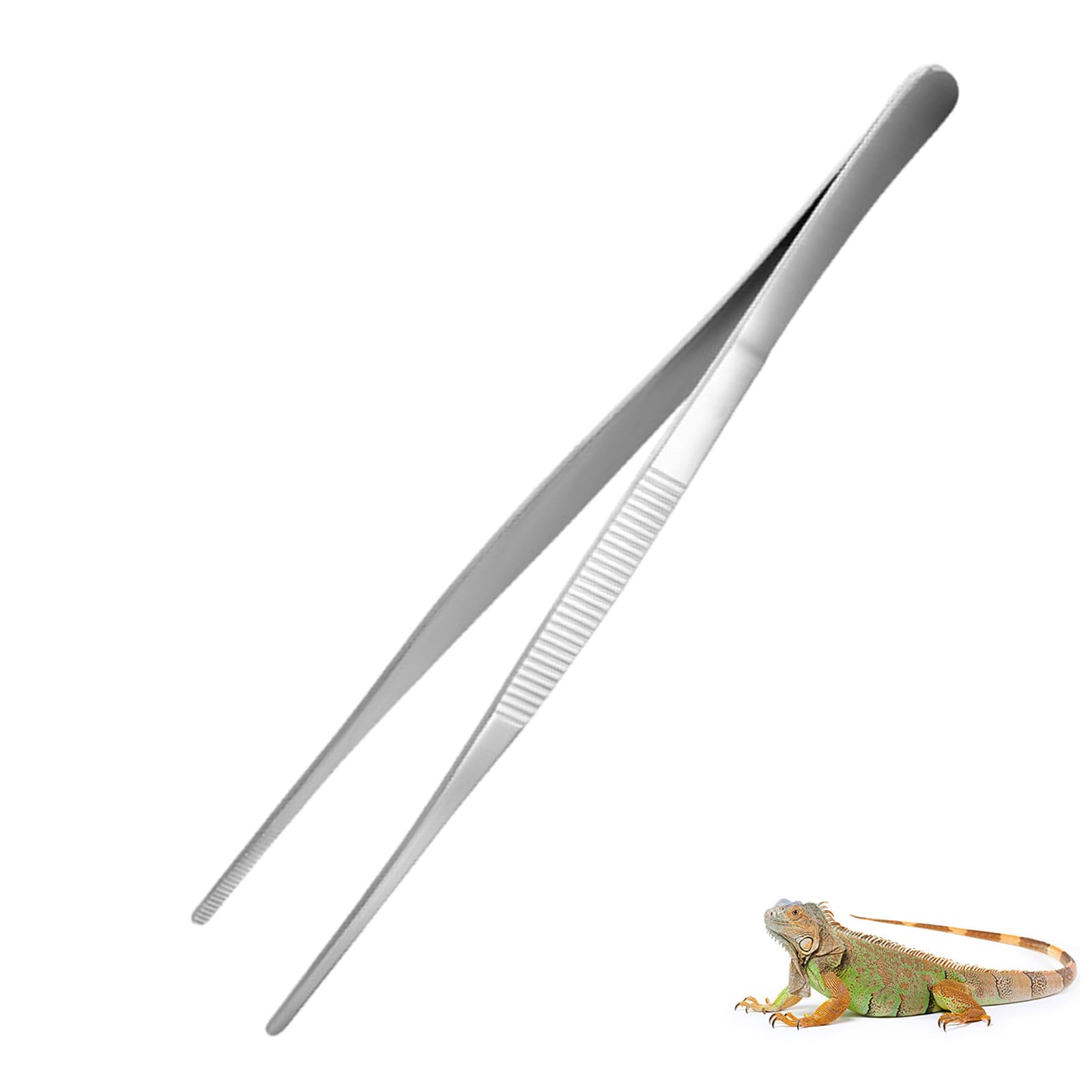Kitchen Tweezer Stainless Steel – Extra Long 12-Inch (30,5cm) Fine Cooking Tong with Precision Serrated Tip for Cooking, Aqua Scaping, Garden Work, Industrial Work, Laboratory Use etc.