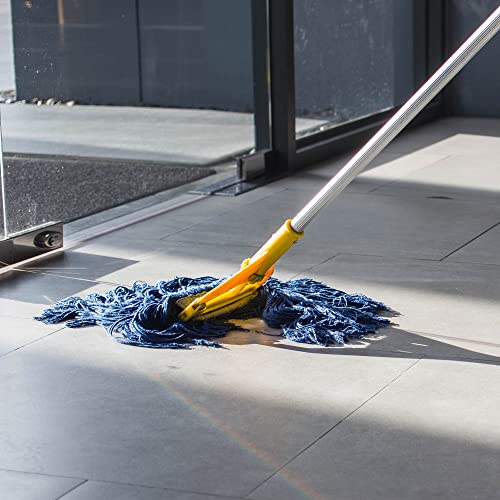 Image of MECCANIXITY Commercial Mop Heads Replacement 40x27cm Cotton Yarn for Wet /Dry Mop Floor Cleaning Pads, Yellow