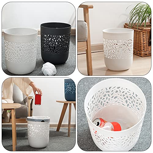 Jojofuny L081752S348T6TX 2Pcs Small Trash Can Wastebasket Hollow Plastic Wastepaper Baskets Trash Can Garbage Container Bin thumb #8