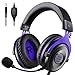 EKSA Gaming Headset, Wired PS4 Headset with Noise Canceling Mic, Over-Ear Gaming Headphones Compatible with Xbox One Controller, for PS4, PS5, PC, Laptop (E900-Red) (Purple-E900)