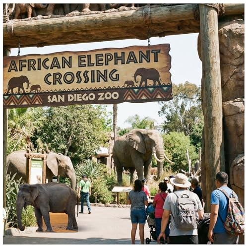 Image of Geelin 4.6 ft Elephant Cardboard Cutout Stand up Life Size Animal Stand up Safari Jungle Photo Booths Prop Cut Out for Zoo Safari Jungle Themed Birthday Party Decoration Supplies