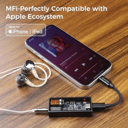 M15i Headphone Amplifier [MFi Certified] Portable USB C DAC Amps with 4.4mm and 3.5mm Dual Outputs Supports PCM 768kHz/DSD512 High Resolution Lossless for Smartphones/PC/Laptops