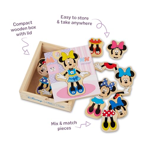 Melissa & Doug Disney Minnie Mouse Dress-Up Puzzle, 18 Pieces Mix and Match Outfits, Sorting & Matching Toy with Storage Case, Educational Puzzle for Toddlers Ages 3+ - Image 5