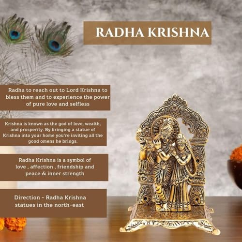 Image of Lavanaya Silver-Gold Plated Radha Krishna God Idol Statue-Showpiece With Velvet Gift Box-For Marriage Anniversary, Wedding, Housewarming, Diwali Gift, 10 cm , 10 cm