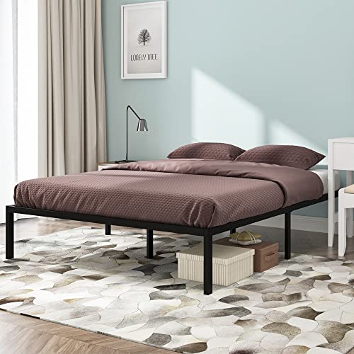 Yitahome Bed Frame 14 Inch Platform Wood Slats Mattress Supports Sturdy Foundation, Black, No Boxing Spring Needed (Queen) #TOP13