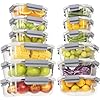 Amazon.com: S SALIENT 18 pieces+24 pieces glass food storage containers ...