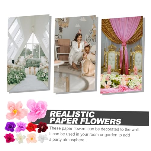 AOKWAWALIY 10 Peças Flores De Papel Crepe Festa De Aniversário Cenário Floral Festa De Ano Novo Flor