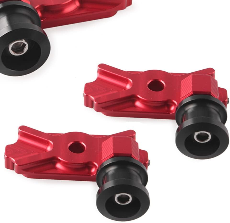 Cnfang4 Motorcycle CNC Swing Arm Spools Screws, Red Motorcycle Swing Arm Spools Sliders Swing Arm Stand Screw for Kawasaki Ninja 250 300