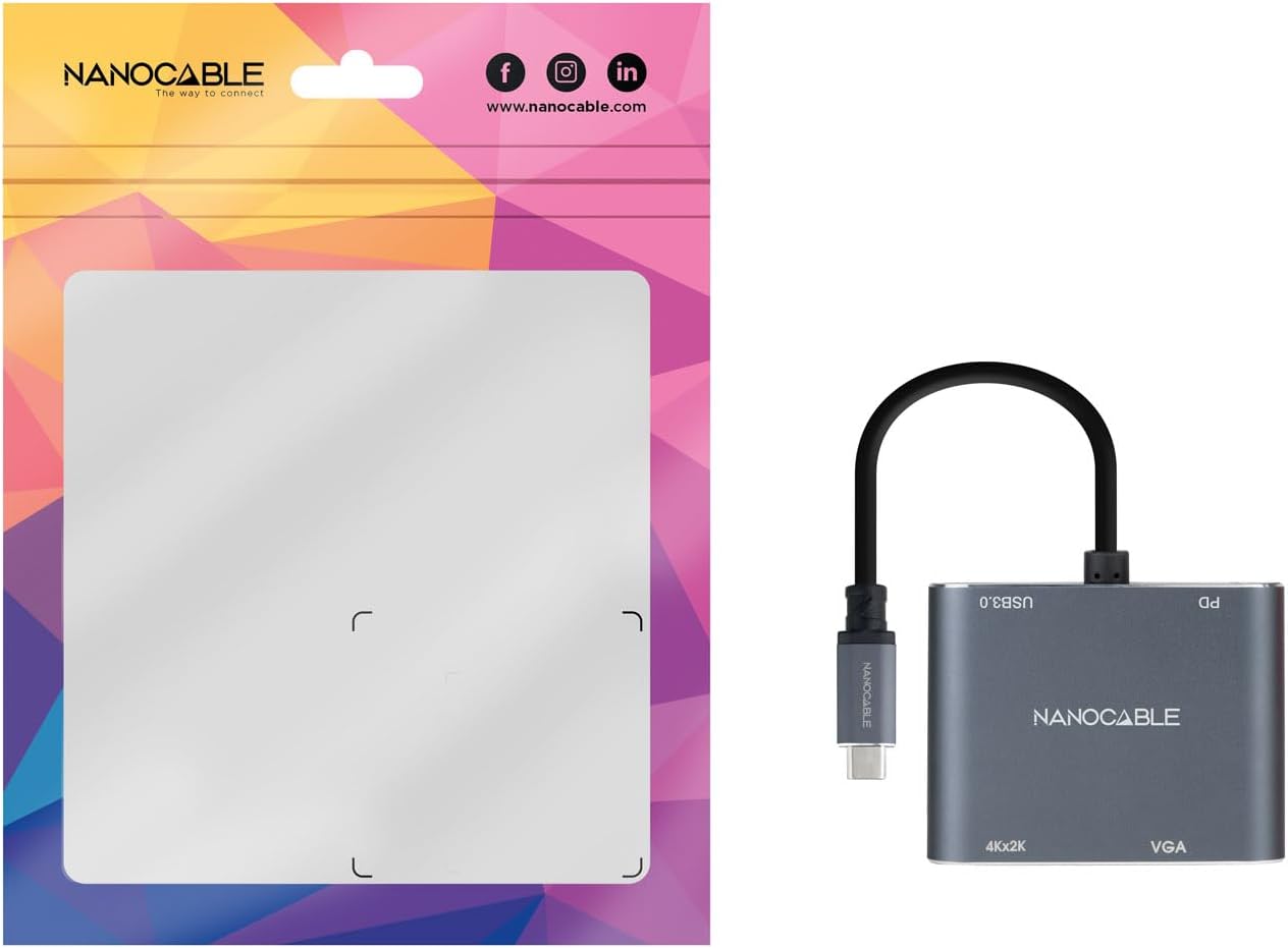 USB-C to HDMI/VGA/USB3.0/PD Nanocable Converter