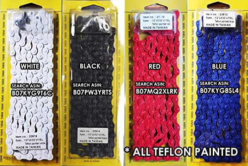 Yaban 6/7/8-Speed Bicycle Teflon Chain 1/2" X 3/32" 116L, 18/21/24-Speed Mtb/Road - Teflon Painted Blue #TOP1