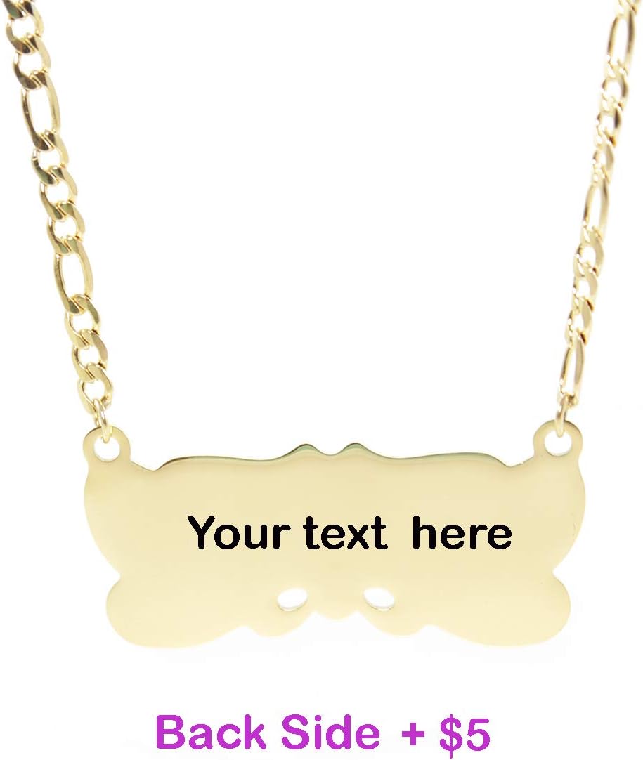 Tina&Co 14k Gold Plate Personalized Name Necklace Custom Made Any Name for Women Personalzied Chain Necklace with Gold Plated Stainless Steel for Men