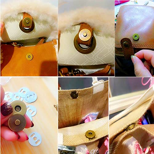 Dztian 50 Sets 14Mm Antique Brass Magnetic Button Clasp Snaps Great For Sewing Craft Leather Clothes Purses Bags With Washer Nickel #TOP4