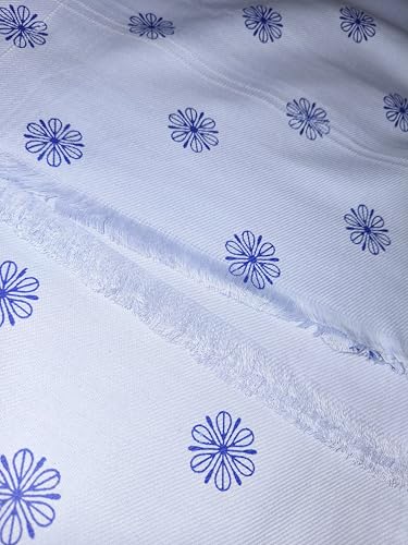 Image of 100% Cotton Soft Beautiful Printed Pure Handloom Single Bed Size Skin Friendly Summer AC Blanket /Khes /Dohar /Top Sheet Set /Chadar /Multi Purpose Use (Printed Blue)