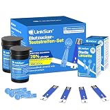 100 Blutzuckerteststreifen & 100 Lanzetten-Set, kompatibel mit G-425-3, G-425-2V, G...