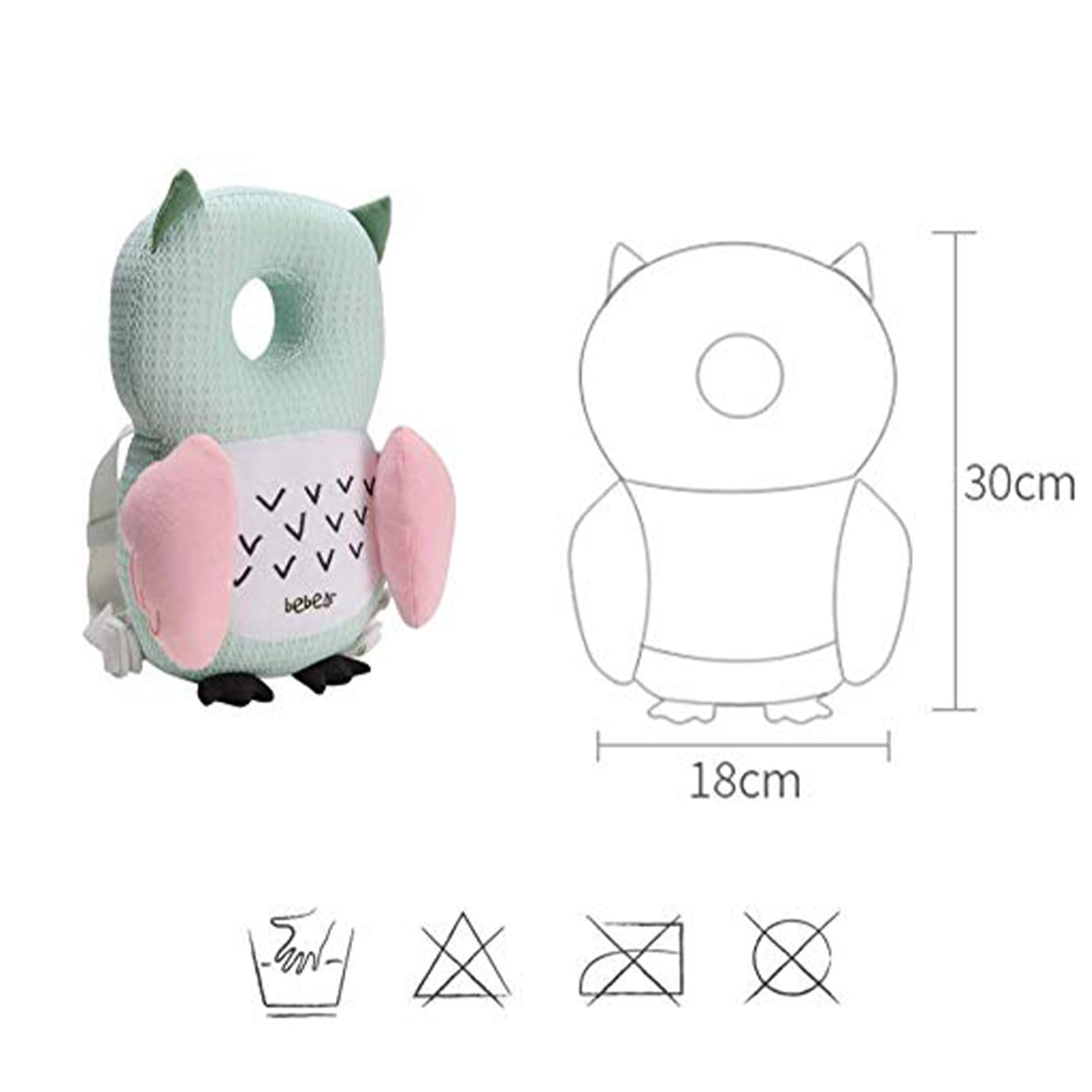 Bebamour Baby Protection de la tête Oreiller de Soutien pour la tête du bébé Doux et Respirant Oreillers Anti-Chute pour bébé (Green Turtle)