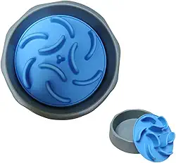Comedouro Lento para Cães e Gatos - Pote Plástico e Labirinto de Silicone - Incentivo a Mastigação - Tamanho Médio (Azul)