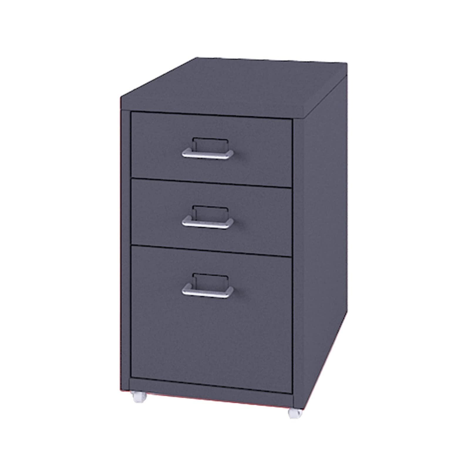 ASerZenith 3 Drawer Mobile File Cabinet For Office Storage And Organization Low Profile Design With Lockable Drawers For Home Or Office Use,B