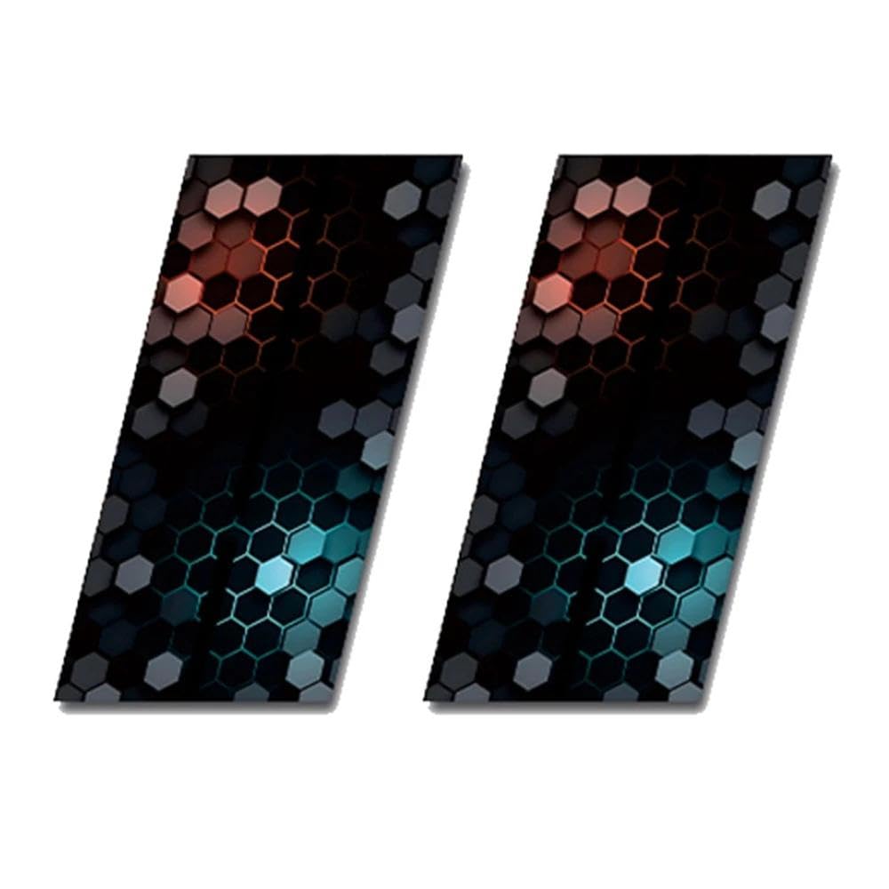 Bertdcx C For Honeycomb Auto 2Pcs B-Pillar Waterproof Decal Diy Ar Door Post Sticker Automotive Exterior Accessories Auto Parts(C)