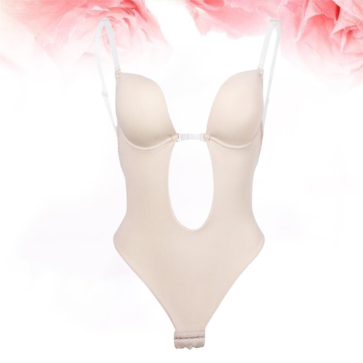 PATKAW Busto Modellante Invisibile Donna Xl in Nylon Beige | Schiena Scoperta, Elasticità Traspirante, Controllo Muscolare, Taglio Aderente
