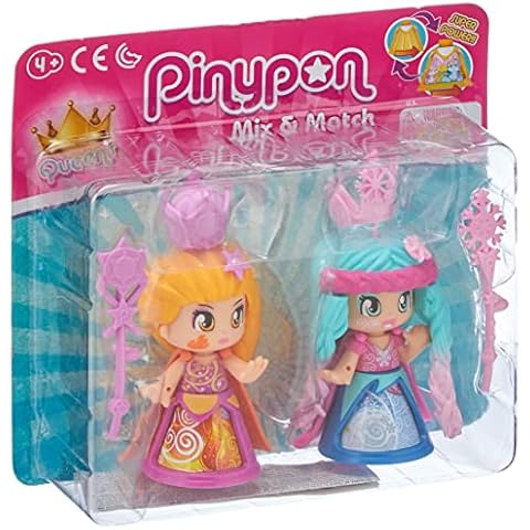 Pinypon Pack of 2 Queens with Cape and Scepter, Girls Ages 3 and Up (FAMOSA 700015653) Assorted Colour/Model Cover