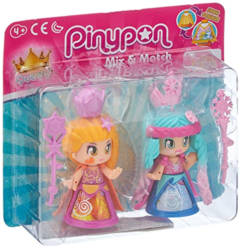 Pinypon Pack de 2 Reinas con Capa y cetro, niñas a Partir de 3 años (Famosa 700015653)