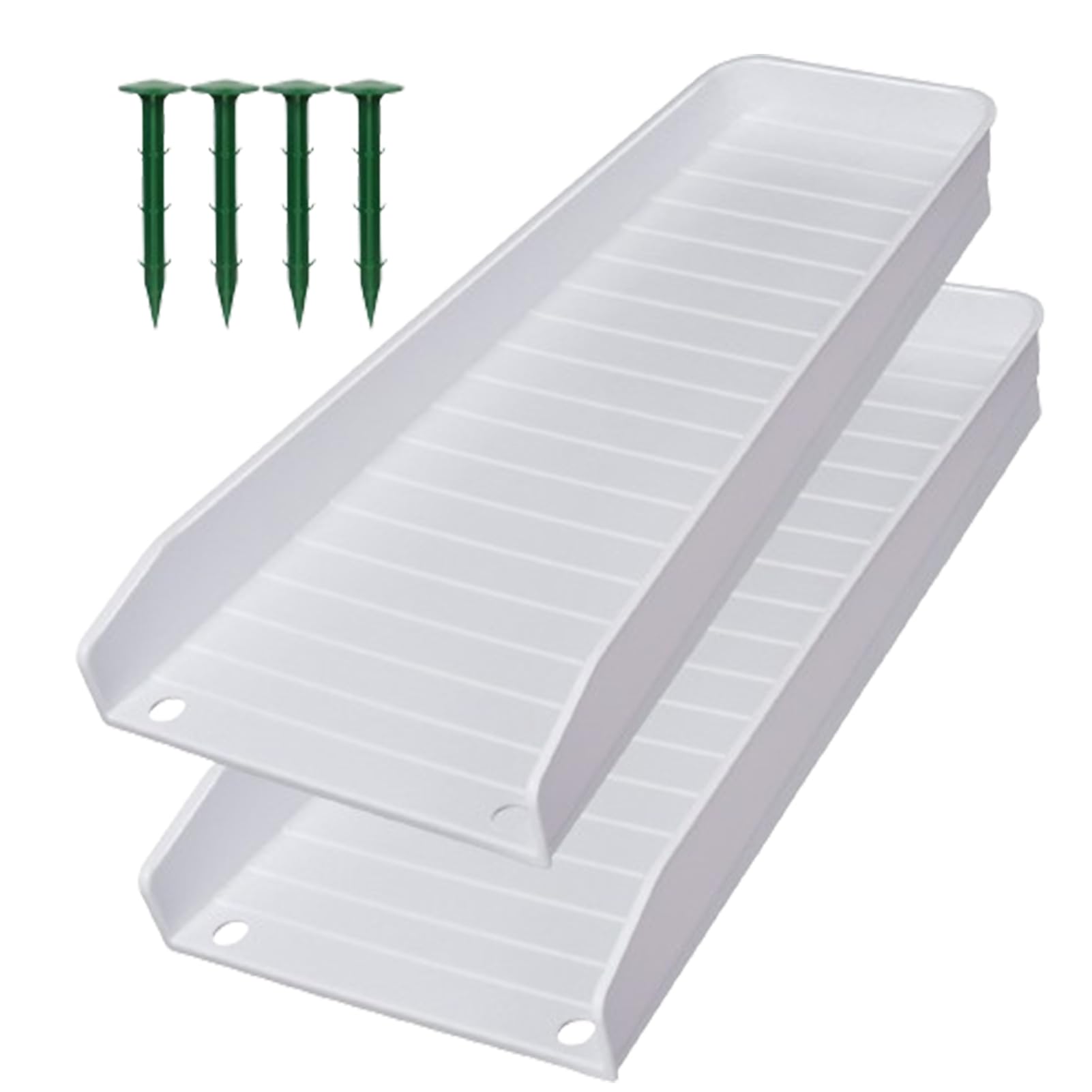 Birtern Rain Water Splash Block - Rain Gutter Guard Tray Extender for Water Drainage - Gutter Drain Diverter to Prevent Soil Erosion with Nails for House Foundation & Water Diversion