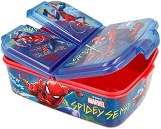 Spider-Man Children's Premium Lunch Box, Breakfast Box, Snack Box, with 3 Compartments, BPA-Free
