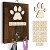 Dog Leash Holder Wall Mount, Pet Harness Hanger with Scrabble Letters, Dog Collar Organizer for Entryway, Memorial Cat Leash Holder for Wall, Pet Loss Gifts, Keepsake, Home Decor PF212-W