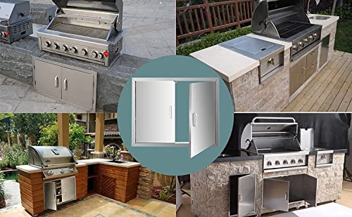 S7 Outdoor Kitchen Doors, 31W X 24H Inch, Bbq Door Stainless Steel Wall Construction Vertical, Outdoor Kitchen Door For Bbq Island, Grilling Station, Outside Cabinet #TOP5