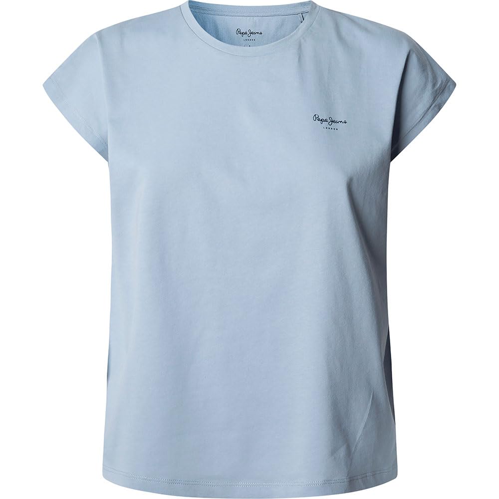 Pepe Jeans Women's BLOOMA T-Shirt, Blue(Dazed Blue), XL