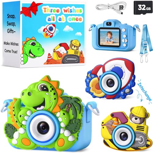 Kids Camera Toy for Toddler Boys: Three Wishes, All at Once, 3 4 5 6 Year Old Boy Birthday Gift Ideas, Toddler Play Cameras Age 3-5 5-7, Selfie Child/Children Digital Camera, for Kids