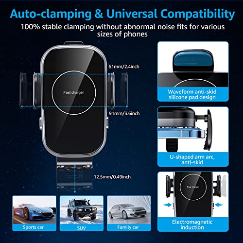 Wireless-Car-Charger-Auto-Clamping-Car-Charger-Mount-15W-Fast-Charging-Air-Vent-Phone-Holder-for-iPhone-1414-Pro1313-Pro1212-Pro1111-ProXrXsX8-for-Samsung-S22S21S20-with-QC-30