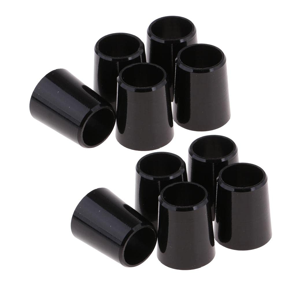 LOVIVER 2x 5 Packs Golf Shaft Ferrules Irons .370 Taper Tip Sleeve 15.8mm Black